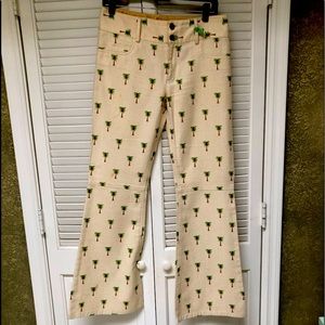 Alice + Olivia palm tree jeans. Low Rise jeans